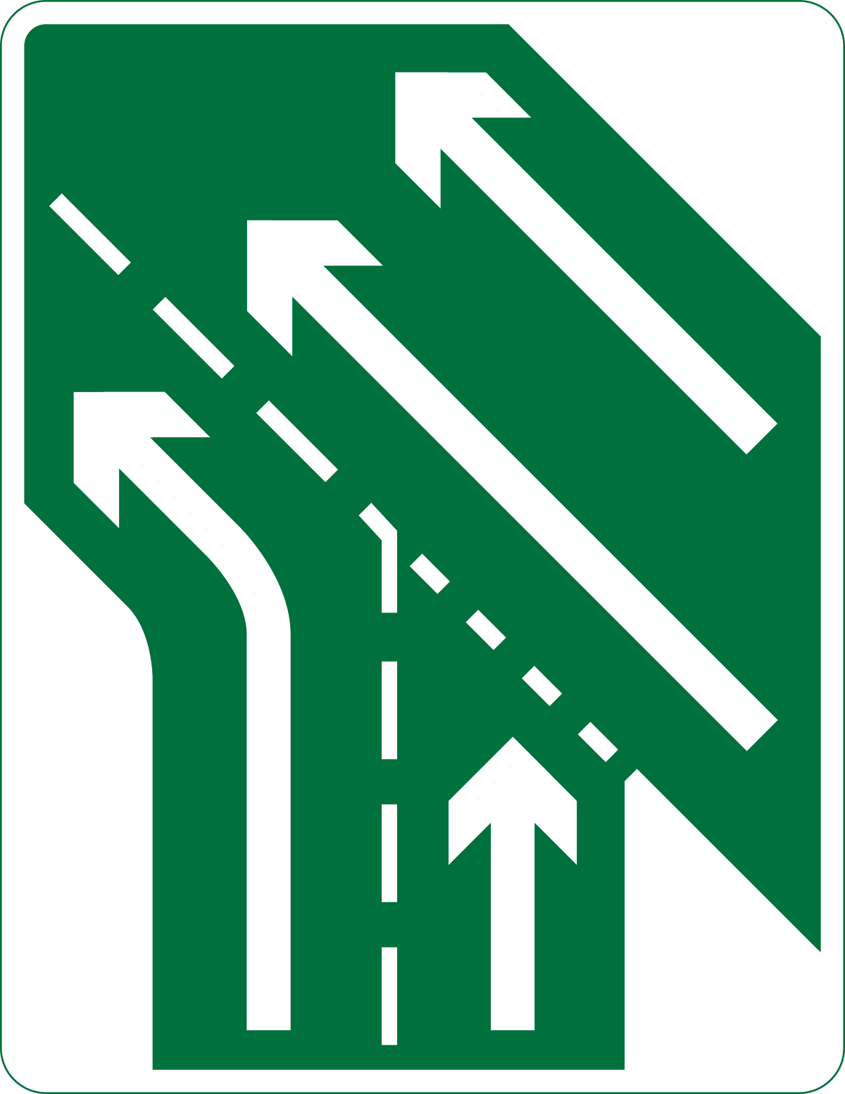 Additional traffic lane joining from the left ahead