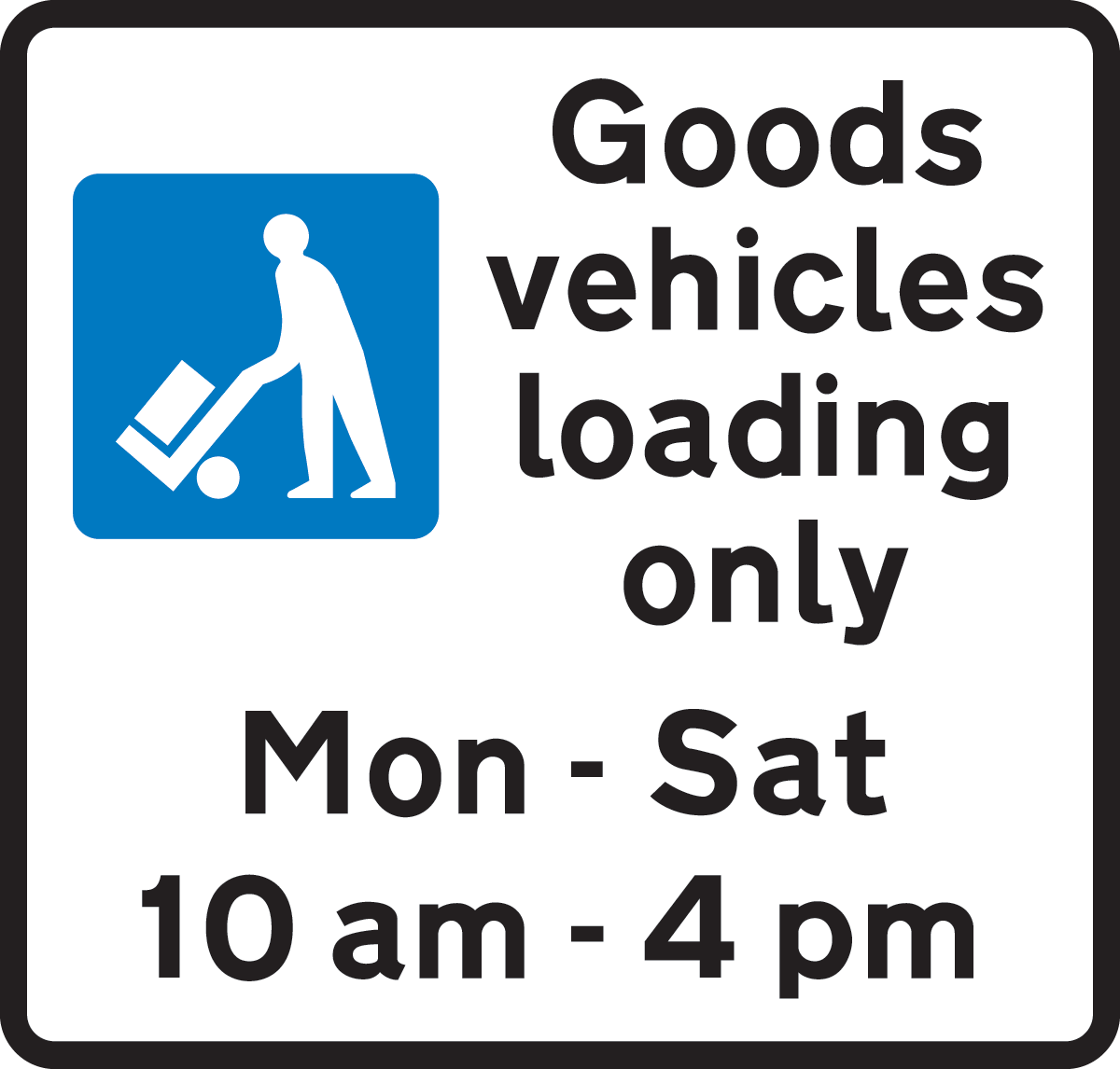 Bay reserved for loading and unloading by goods vehicles during the period indicated