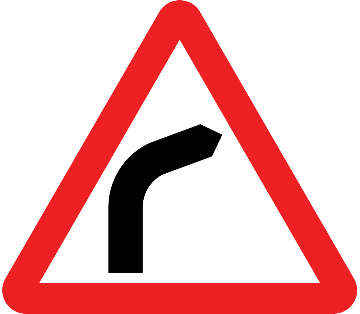 Bend ahead to the right