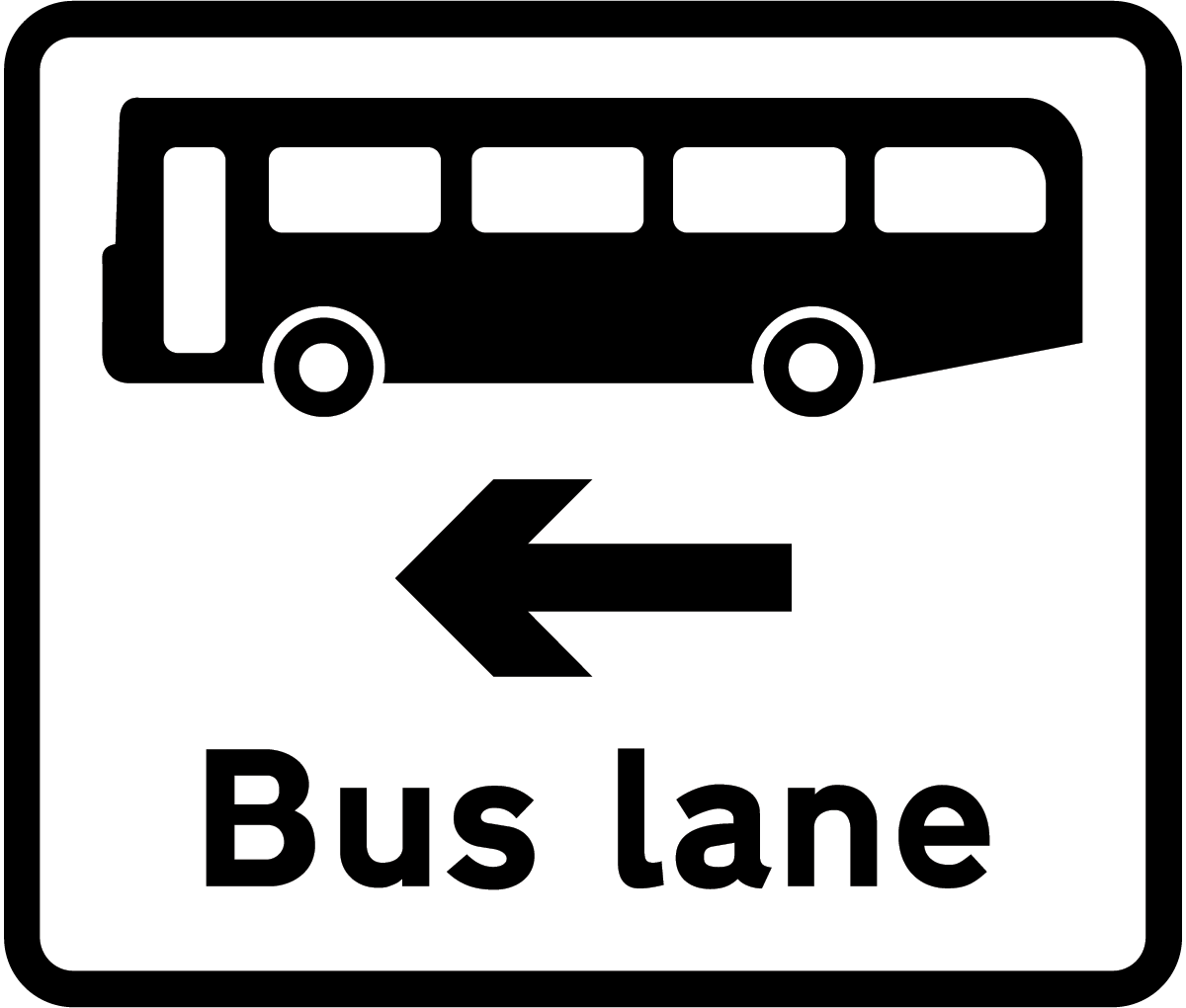 Bus lane on road at junction ahead