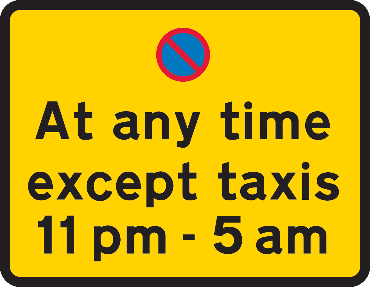 Continuous prohibition on waiting by vehicles with an exemption for taxis during the period indicated
