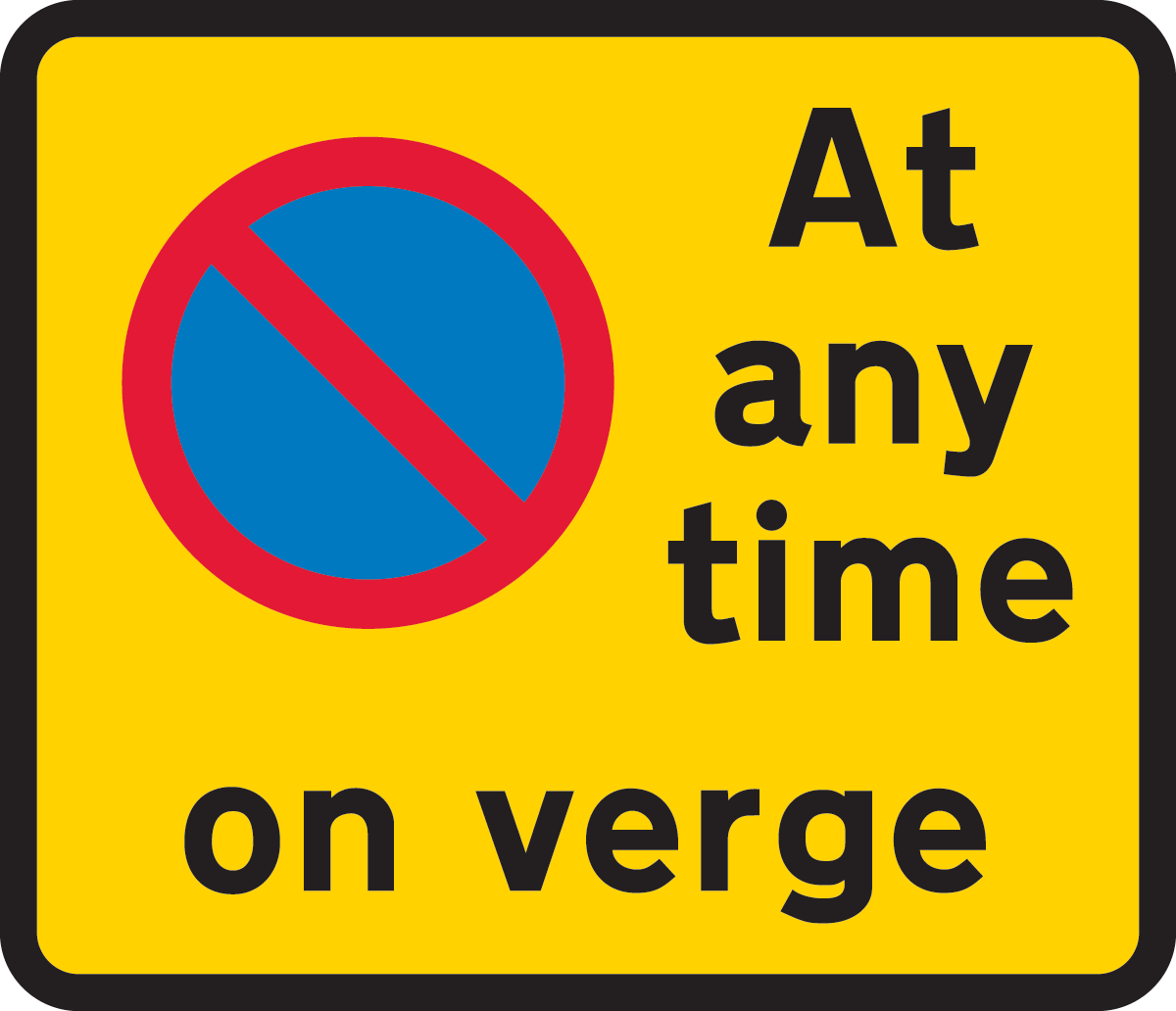 Continuous prohibition on waiting except loading and unloading on the verge