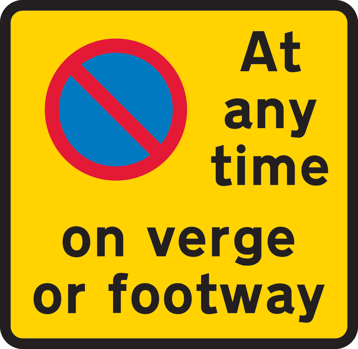 Continuous prohibition on waiting except loading and unloading on verge or footway